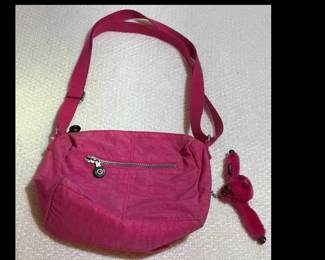 Kipling pink nylon crossbody bag