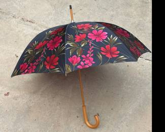 Vintage Classy Black Floral Umbrella