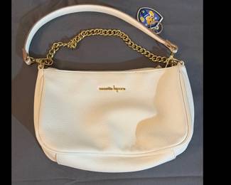 Nanette Lepore White and Gold Shoulder Bag