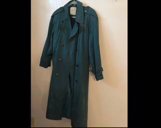 Vintage emerald green double-breasted trench coat