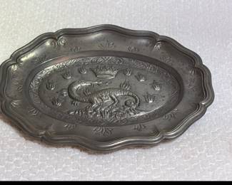 Pewter 10 inch dragon Tray