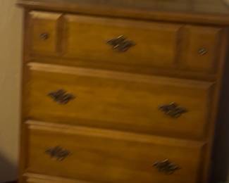 Vintage wooden chest of drawers part of three-piece set