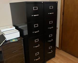 Metal 4 drawer file cabinets on wheels. 3 available