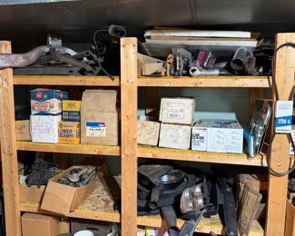 Multitude of vintage car parts