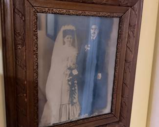 Black and white wedding photograph