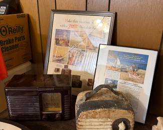 Antique radios and advertisements