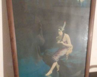 Vintage framed native American print