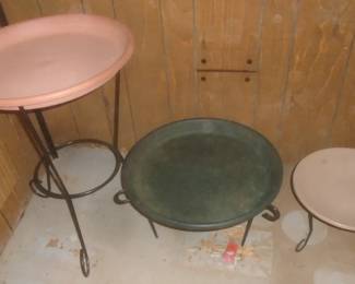 bird bath and feeders