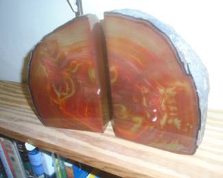 petrified wood bookends