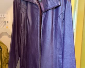 Purple leather coat