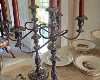 Silver candelabras 