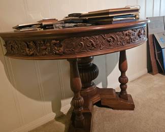 beautiful carved half table 