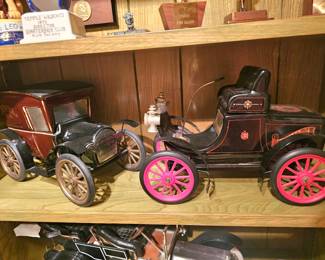 two medium-size car replicas 