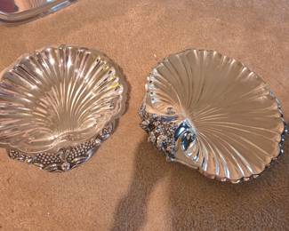 large silver plated shells