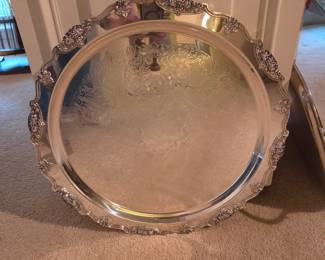 very large plated serving tray