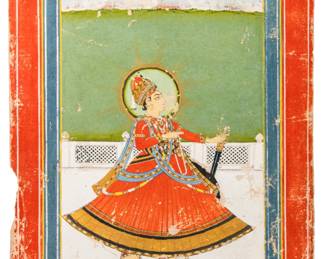 18th century antique indian miniature painting Rajput paintings Mughal, Pahari or Deccani miniatures, 