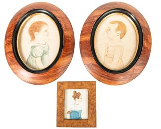 Antique miniature portrait drawing