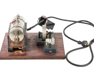  Vintage Jensen No. 25 Electric Live Steam Engine Model W/ Original Wood Base