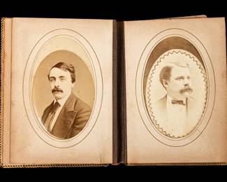 Victorian Niagara Falls Wooden Photo Album W/ Tintypes & CDV's