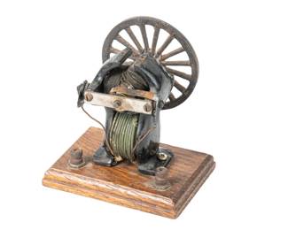  Antique Knapp Toy Electric Motor On Wooden Base Untested