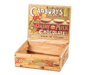 Antique Cadbury's Dairy Milk Chocolate Wooden Advertising Display Box