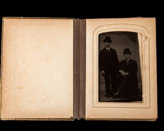 Victorian Niagara Falls Wooden Photo Album W/ Tintypes & CDV's