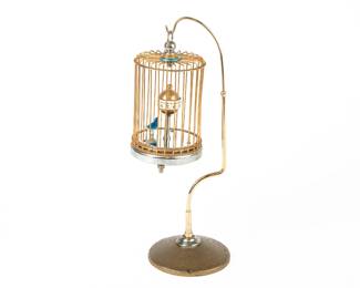 Vintage Japanese Mechanical Singing Bird Cage Clock – Marked Japan
