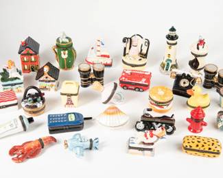 Vintage Limoges-Style Miniature Porcelain Hinged Trinket Boxes