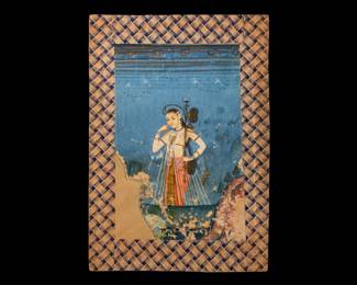 18th century antique indian miniature painting Rajput paintings Mughal, Pahari or Deccani miniatures, 