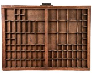 Antique Wooden Printer's Typesetter Drawer / Letterpress Type Case 