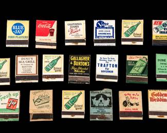 Vintage Advertising Matchbook Collection – Coca-Cola, 7UP, Political & Restaurant 