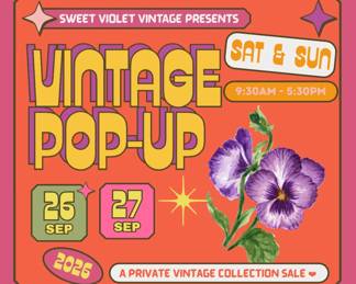 Sweet Violet Vintage Private Vintage Collection Sale • September 26 & 27 • 9:30AM–5:30PM • Eugene, Oregon.