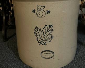 Western Stoneware 5 gallon Crock Maple Leaf