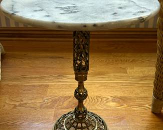 Marble Top Filigree Base Table