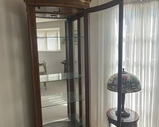 Howard Miller Oak Corner Curio Cabinet