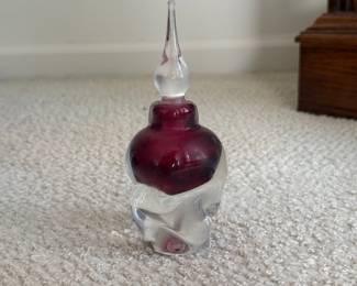 Vandermark Cranberry Red Art Glass Perfume Bottle