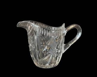 Cut Glass Creamer with Starburst Pattern