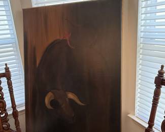 Carlo of Hollywood Bull Oil Painting