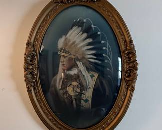 Vintage Native American Chief Portrait Print by Frank A. Rinehart (Hollow Horn Bear)