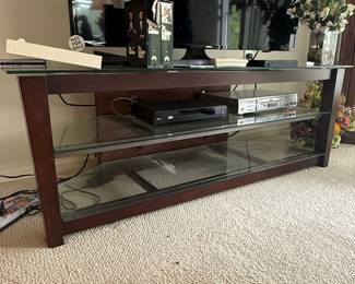 Glass and Dark Wood Media Console