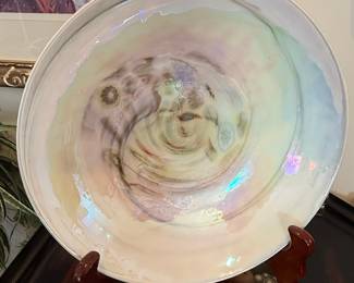  Iridescent Art Glass Charger Plate