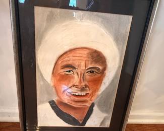 Portrait of a Woman in Headscarf by Michel Seneff