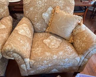 Toile Upholstered Club Chair