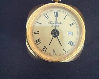Jean Roulet Le Locle Gold Tone Table Clock