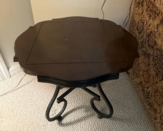Traditional Accent Table with Metal Base