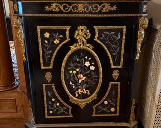 Ornate French Marble Top Cabinet