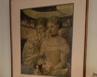 The Loge Lithograph by Mary Cassatt