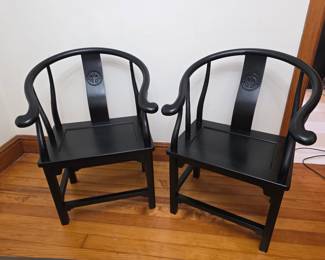 Black Wooden Oriental Chairs