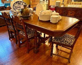 Berkeley and Gay Dining Table with leaf and 6 chairs