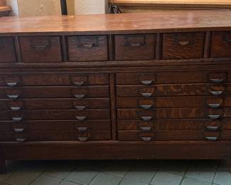 Antique Printers Card Cabinet